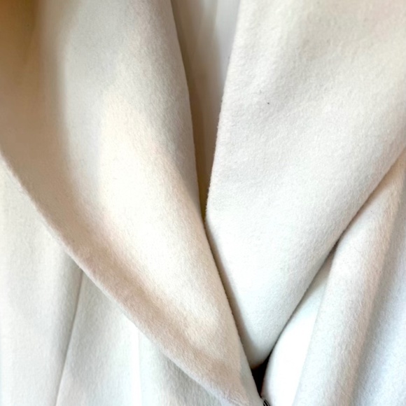Wool Midi Coat with Hood in Winter White - Small (NWOT) - Picture 10 of 14